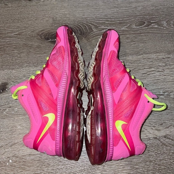 Nike Air Max 2012 Size 4.5 Kids Pink-Light Green Athletic Shoe - Picture 3 of 6